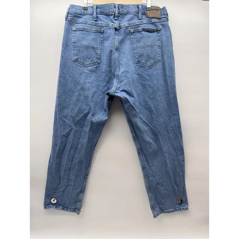 Wrangler Aunthentic Men's 42X29 Relaxed Fit Flex Denim Blue Jeans Stretch